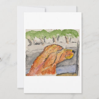 Hund i en bil välkomstkort inbjudningar