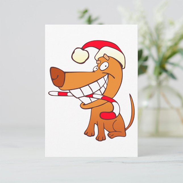 Hund i en jultomteinbjudan inbjudningar (Skapare uppladdad)