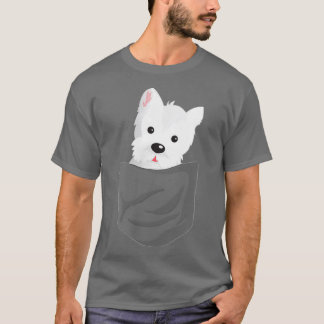 Hund i en Pocket Cute Westie Terrier Älskare Puppy T Shirt