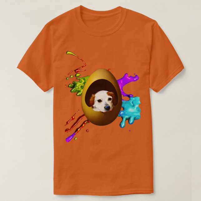 Hund i ett ägg 12 t shirt (Design framsida)