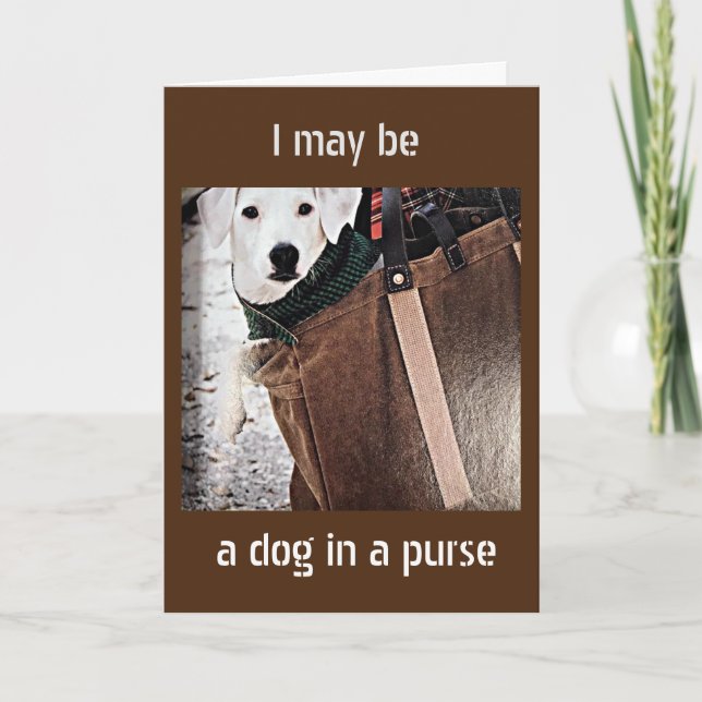 ***HUND I ETT PURS SÄGER LYCKLIG ANNIVERSARY*** KORT (Framsida)