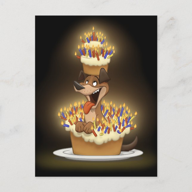 Hund i ett vykort för kummel (Framsida)