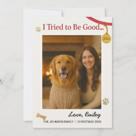 Hund I-familjfoto för Anpassade Julkort