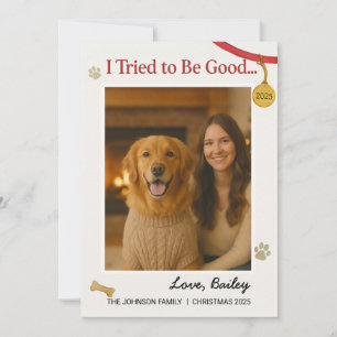 Hund I-familjfoto för Anpassade Julkort