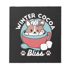 Hund i Festive Mugg for Helgdag Vibes - Winter Coc Anteckningsblock