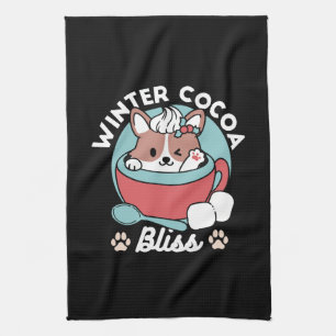Hund i Festive Mugg for Helgdag Vibes - Winter Coc Kökshandduk