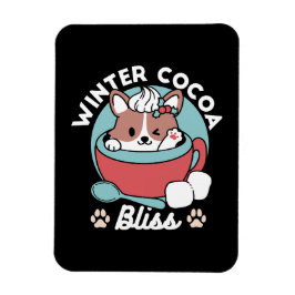 Hund i Festive Mugg for Helgdag Vibes - Winter Coc Magnet