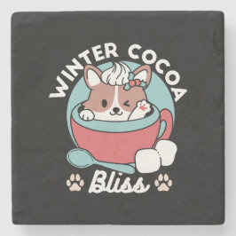 Hund i Festive Mugg for Helgdag Vibes - Winter Coc Stenunderlägg