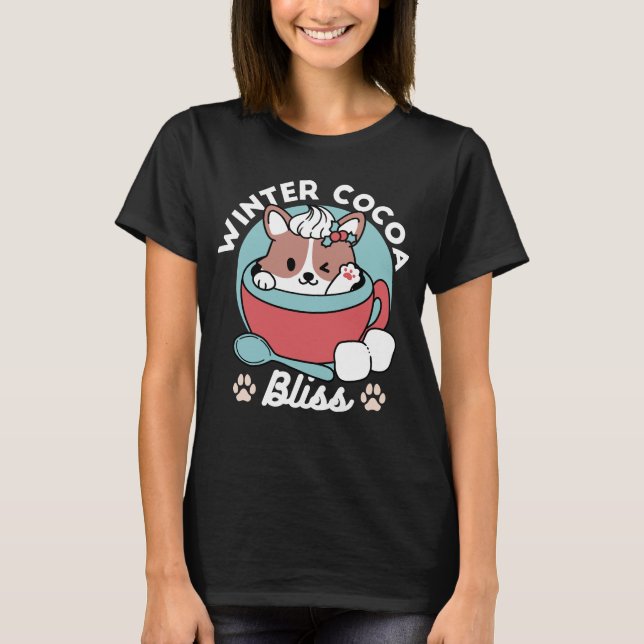 Hund i Festive Mugg for Helgdag Vibes - Winter Coc T Shirt (Framsida)