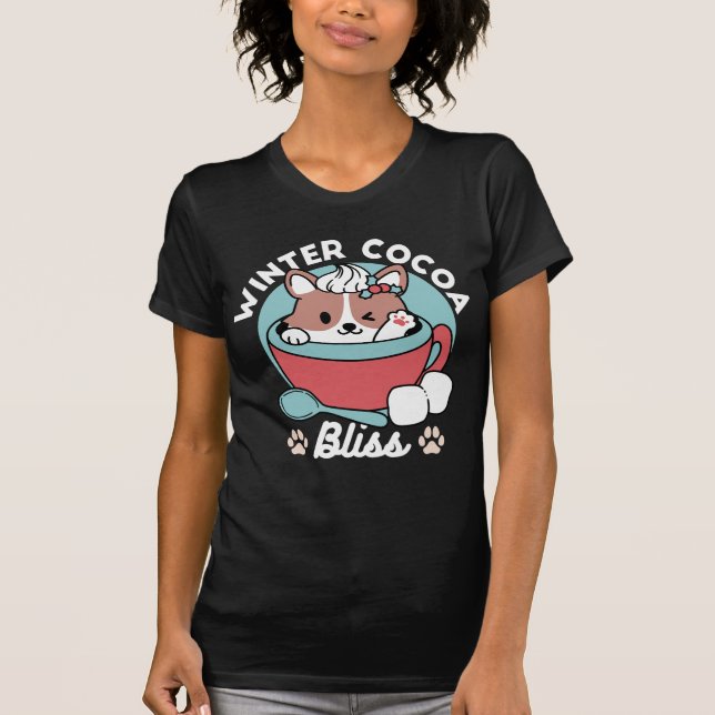 Hund i Festive Mugg for Helgdag Vibes - Winter Coc T Shirt (Framsida)