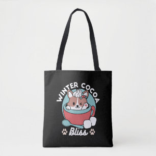 Hund i Festive Mugg for Helgdag Vibes - Winter Coc Tygkasse