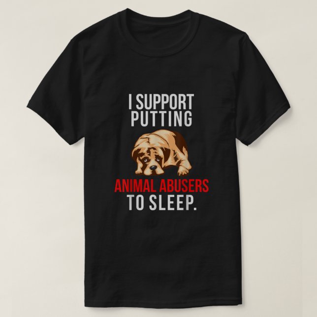 Hund I för att öka medvetenheten om djurmissbruk T Shirt (Design framsida)