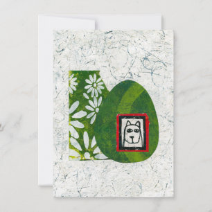 Hund i Garden Greeting Card Kort
