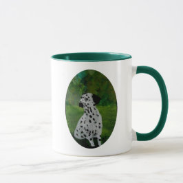 Hund i Garden Painting Dalmatien Mugg