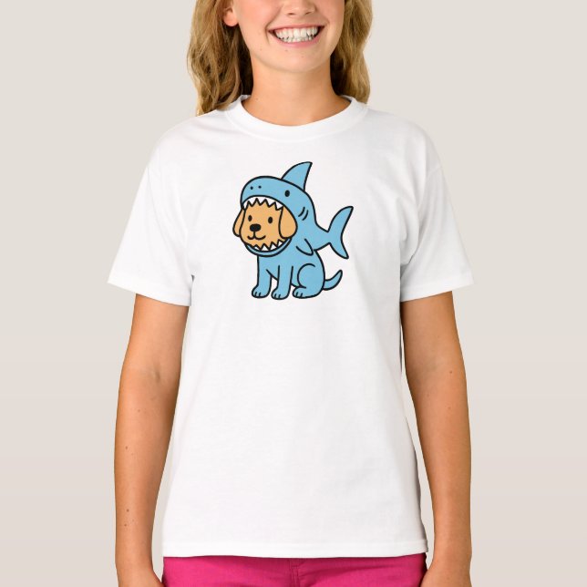 Hund i hajkostym t shirt (Framsida)
