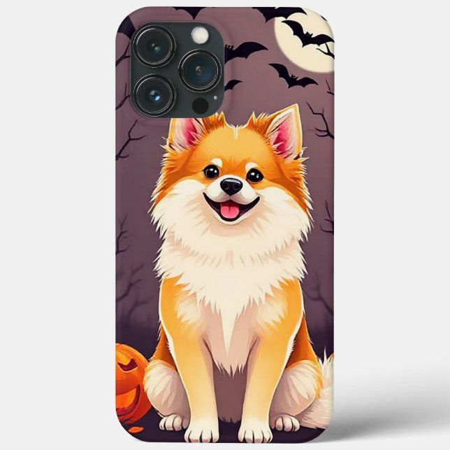 Hund i Halloween-scen med pumpor (Baksida)