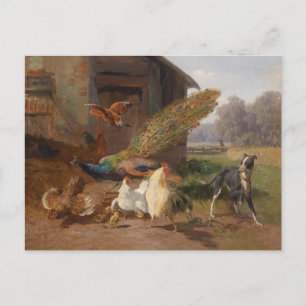 Hund i hönsgården av Carl Jutz Vykort