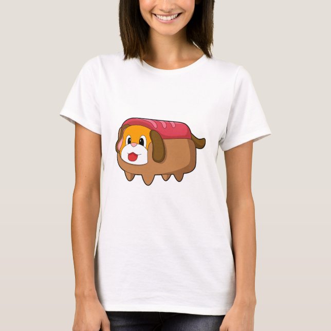 Hund i Hotdog T Shirt (Framsida)