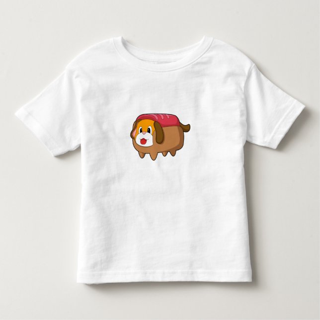 Hund i Hotdog T Shirt (Framsida)