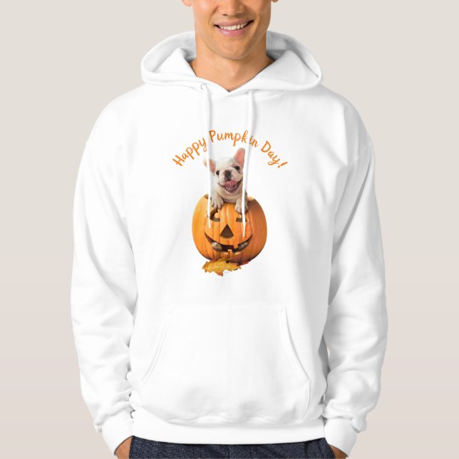 Hund i Jack-o-Lantern Hoodie (Framsida)