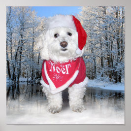 Hund i julklapp Frise Poster