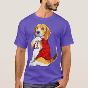 Hund I Kärlek Mamma Tattoo Beagle Hund älskare kvi T Shirt
