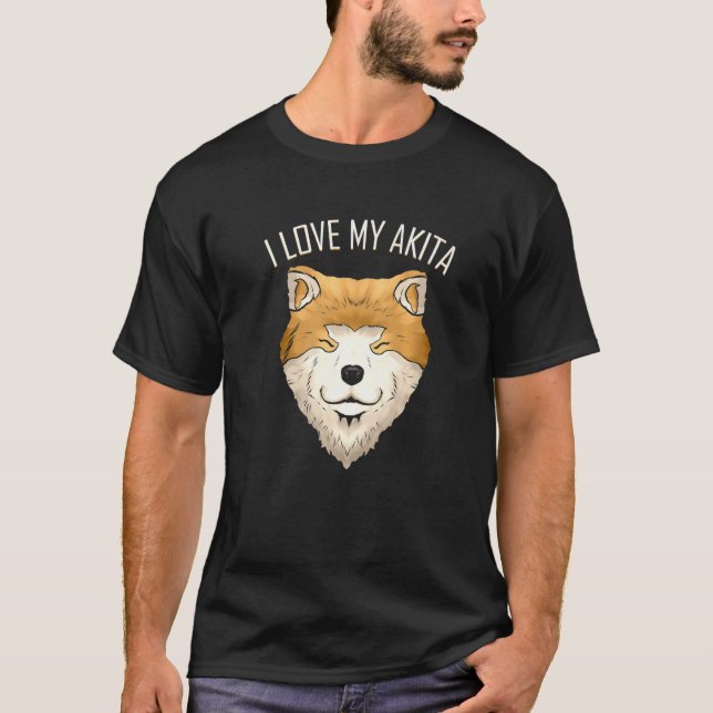 Hund I Kärlek My Akita T Shirt (Framsida)