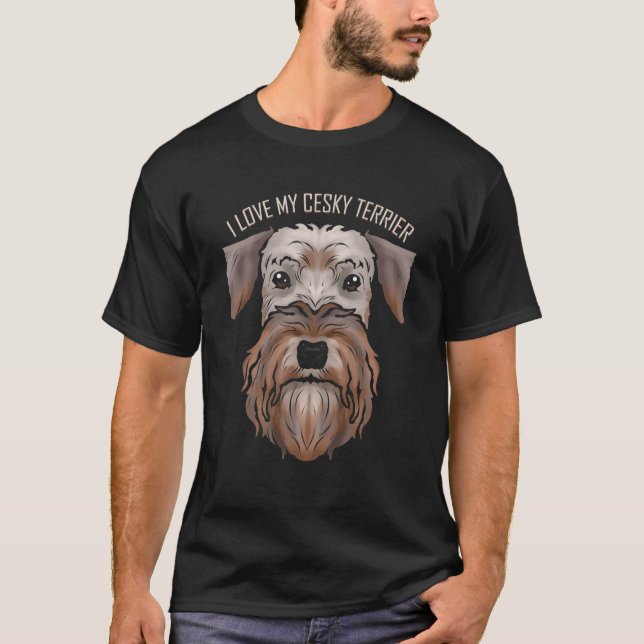 Hund I Kärlek My Cesky Terrier T Shirt (Framsida)