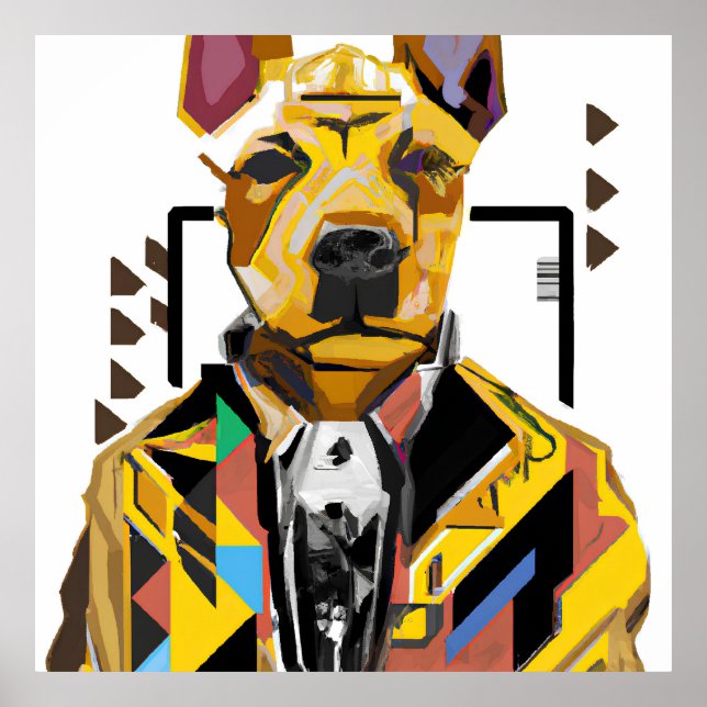 Hund i Kostym: Digital konst Poster (Framsidan)