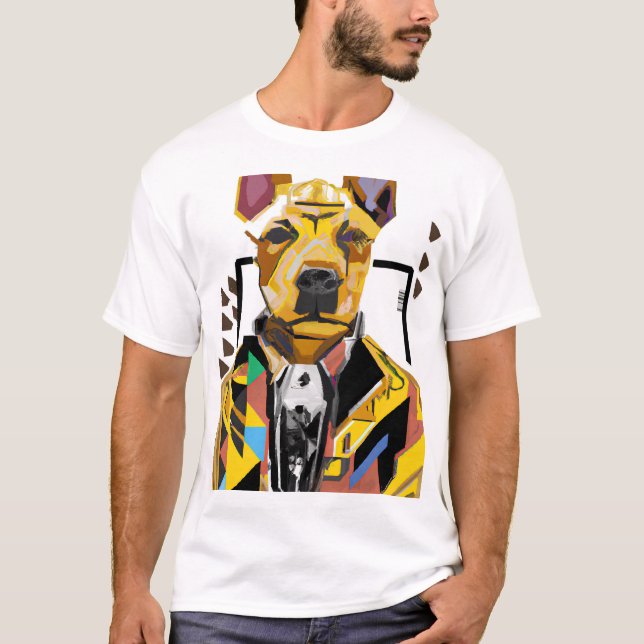 Hund i Kostym: Digital konst T Shirt (Framsida)