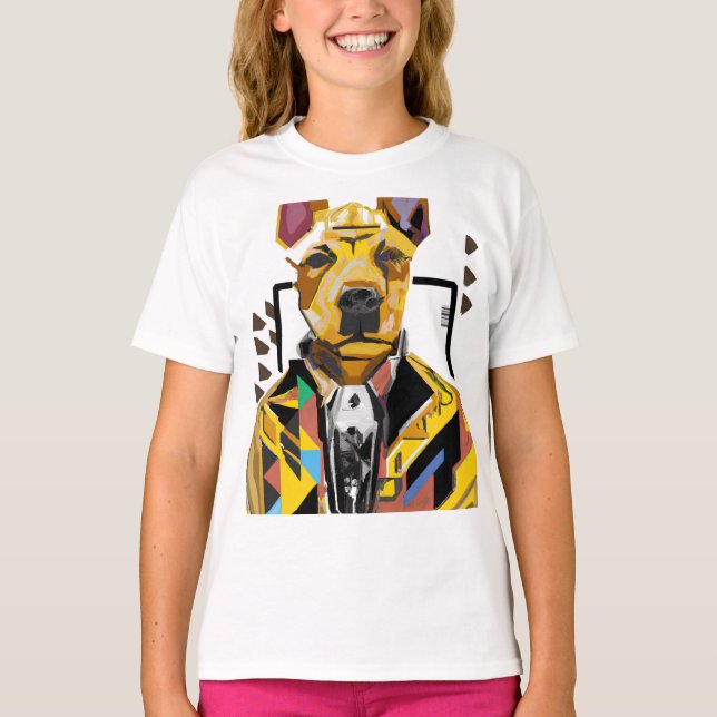 Hund i Kostym: Digital konst T Shirt (Framsida)
