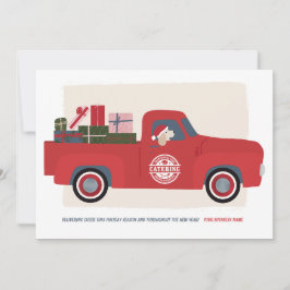 Hund i Lastbil Illustrated Corporate Helgdag Card Julkort