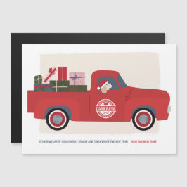 Hund i Lastbil Illustrated Corporate Helgdag Card Magnetisk Inbjudningskort