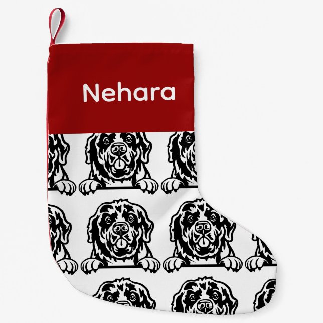 Hund i Newfoundland - Anpassade hund Socks - sälja Liten Julstrumpa (Framsidan)