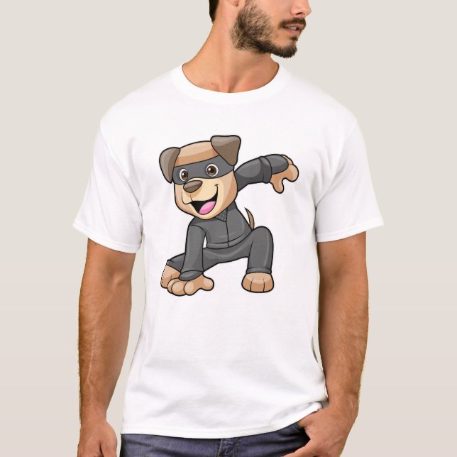 Hund i Ninja Costume T Shirt (Framsida)