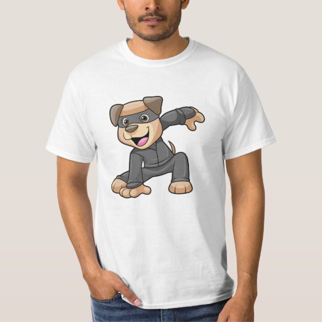 Hund i Ninja Costume T Shirt (Framsida)