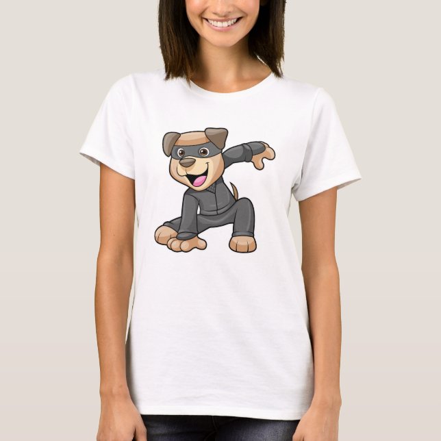 Hund i Ninja Costume T Shirt (Framsida)