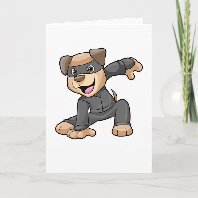 Hund i Ninja-dräkt Kort (Framsida)