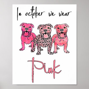 Hund I oktober Bäror vi Rosa Ribbon Breast Cancer Poster