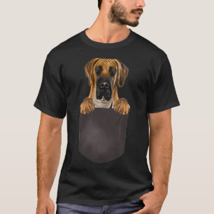 Hund i Pocket Rolig hund Älskare Brown Great dane T Shirt