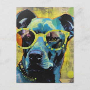 Hund i Polka Dot Glasses Vykort