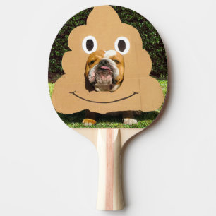Hund i Poop Emoji Costume Pingisracket