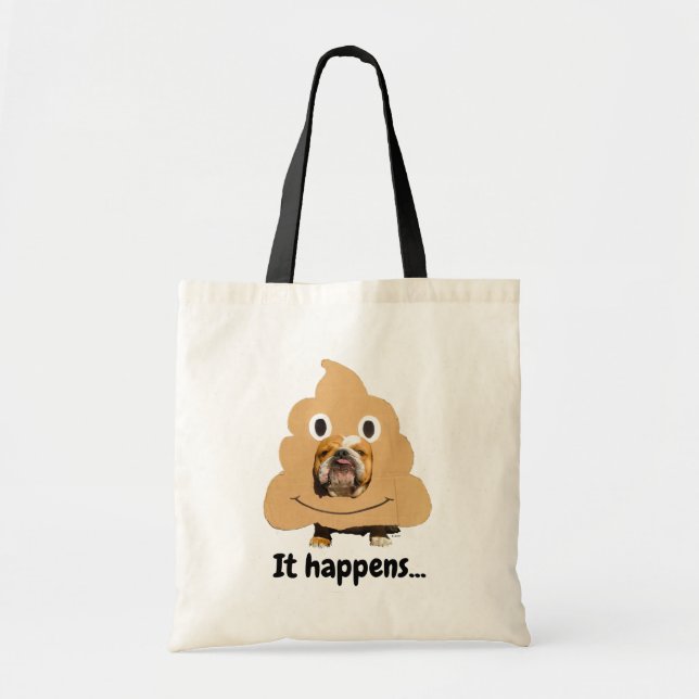 Hund i Poop Emoji Costume Tygkasse (Framsidan)