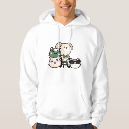 Hund i rullstol med glada kattvänner hoodie