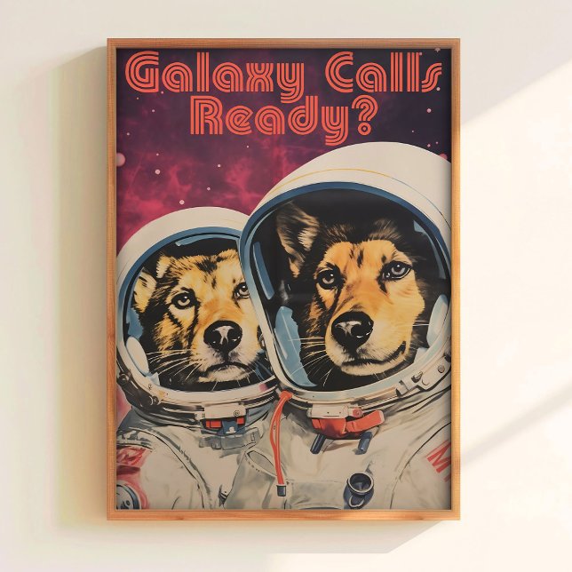 Hund i rymden tryck Sovjetiskt rymdposter Belka (Skapare uppladdad)
