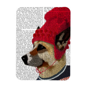 Hund i Ski Sweater 2 Magnet