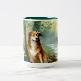 HUND i SKOGEN Två-Tonad Mugg