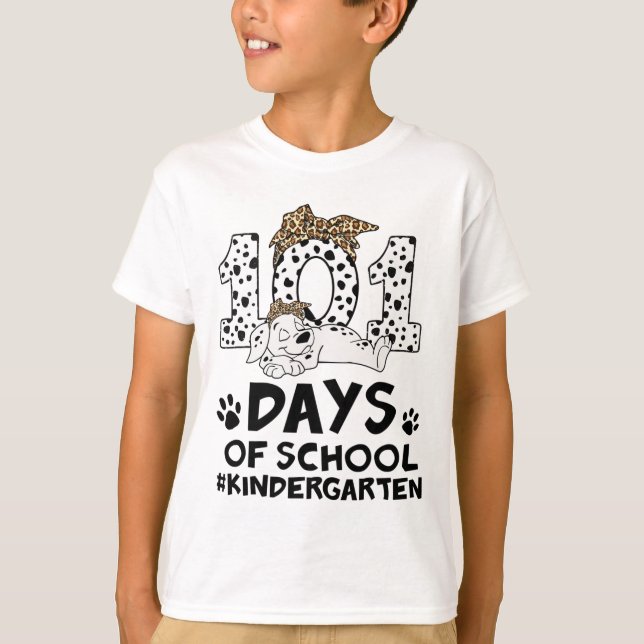 Hund i skolan Dalmatien 100 dagars Kindergart T Shirt (Framsida)