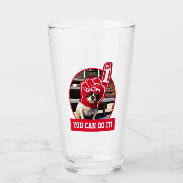 Hund i skumhand glaskopp (Framsida)