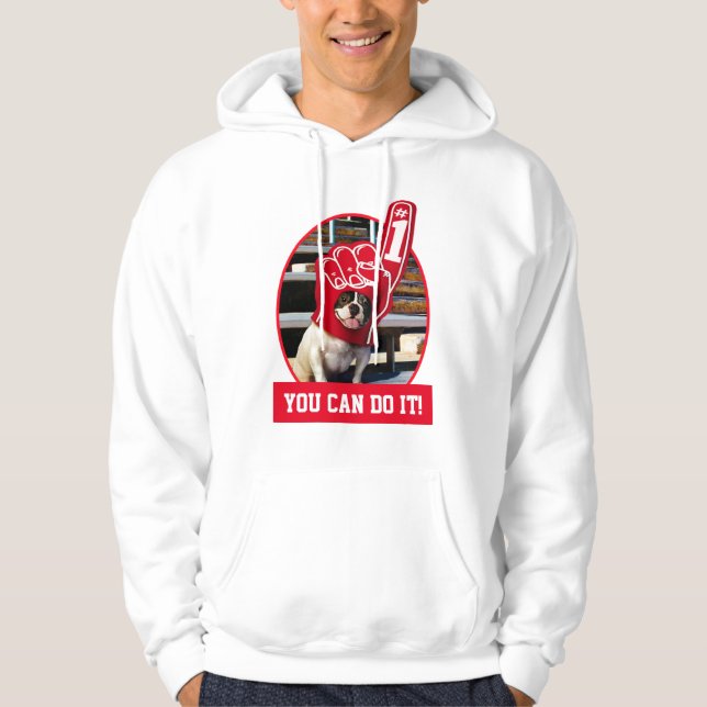 Hund i skumhand hoodie (Framsida)